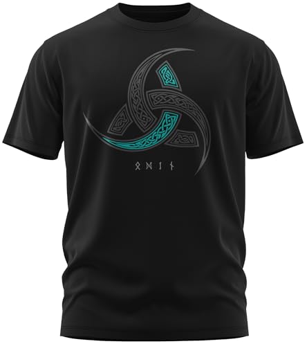 NØRTH Legendary Herren T-Shirt - Odins Hörner Trinkhörner Brust Aufdruck, nordische Wikinger Walhalla Geschenke für Männer, Odin Thor Valhalla Viking Shirt, Größe:L, Farbe:Petrol NØRTH Legendary Herren T-Shirt - Odins Hörner Trinkhörner Brust Aufdruck, nordische Wikinger Walhalla Geschenke für Männer, Odin Thor Valhalla Viking Shirt, Größe:L, Farbe:Petrol von vanVerden