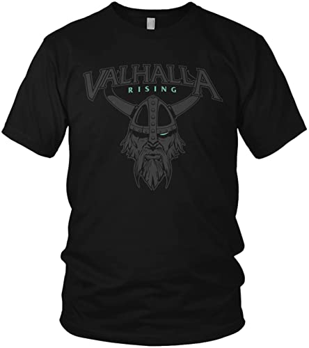 NØRTH Legendary Herren T-Shirt - Vahalla Krieger Nordmann Brust Aufdruck, nordische Wikinger Walhalla Geschenke für Männer, Odin Thor Valhalla Viking Shirt, Farbe:Schwarz/Petrol, Größe:3XL von vanVerden