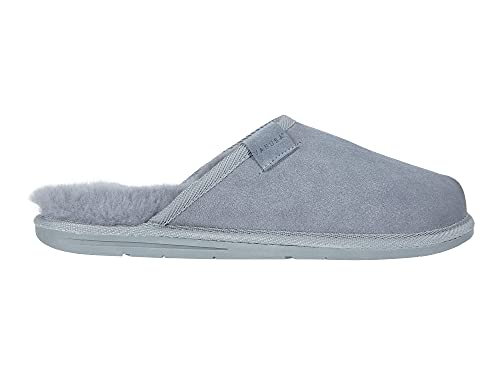 Vanuba - Herren Hausschuhe Soay 47 EU, Lammfell Winterschuhe, Warme Winter Schuhe Manner, Echtleder, Handgefertigt - Grau von Vanuba