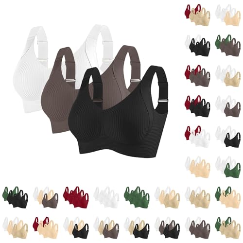 vaolkwsacz BH Ohne Bügel Große Größen Set Klassische BHS Bequem Bra Sport Unterwäsche Underwear Gepolstert Shapewear Nahtlos-BH Verstellbare Damenunterwäsche Klassischebra Für Alltag M-5Xl vaolkwsacz BH Ohne Bügel Große Größen Set Klassische BHS Bequem Bra Sport Unterwäsche Underwear Gepolstert Shapewear Nahtlos-BH Verstellbare Damenunterwäsche Klassischebra Für Alltag M-5Xl von vaolkwsacz