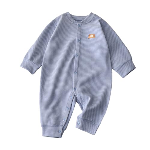 vaolkwsacz Baby Samt Baby Gestreifte Kleidung Ohne Krabbel Kleidung Und Winter Warme Pyjamas Strampler Junge 68 Set (Sky Blue, 0-3 Months) von vaolkwsacz