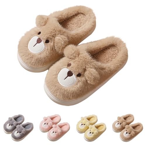 vaolkwsacz Hausschuhe Kinder Mädchen Plüsch Slipper Winter Warm Pantoffeln Indoor Outdoor Cartoon Schlappen Kuschelige Bequeme Slippers Rutschfest Junge Hausschuhe Slip on Schlappen Slipper von vaolkwsacz