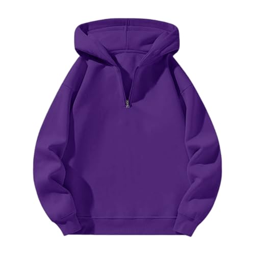 vaolkwsacz Kapuzenpullover Damen Mit Reißverschluss Hoodie Pullover Baggy Streetwear Y2K Sweatshirt Kapuzenpullover Pulli Oversized Sport Sweatjacke Oberteile Tops Einfarbige Übergangsjacke S-3XL von vaolkwsacz