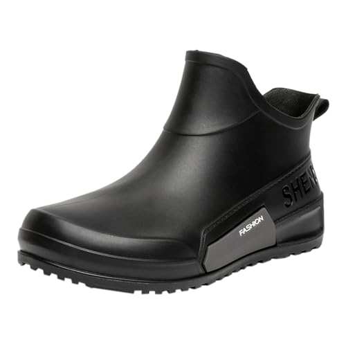 vaolkwsacz Regenstiefel Herren Kurz Gummistiefel Arbeitsschuhe Wasserdicht Regenstiefel Damen Stiefeletten Gartenschuhe Rutschfest Outdoor Trekkingstiefel Regenschuhe Angeln Rain Boots Gr.36-44 von vaolkwsacz