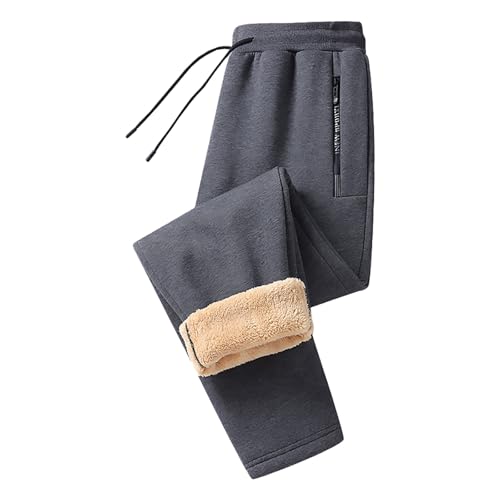 vaolkwsacz Warme Hosen Damen Winter Jogginghose Winter Fleece Gefütterte Sweatpants Große Größen Thermo Laufhose Mit Tasche Und Tunnelzug Thermohose Elegant Einfarbige Winterhose Warm Freizeithose von vaolkwsacz
