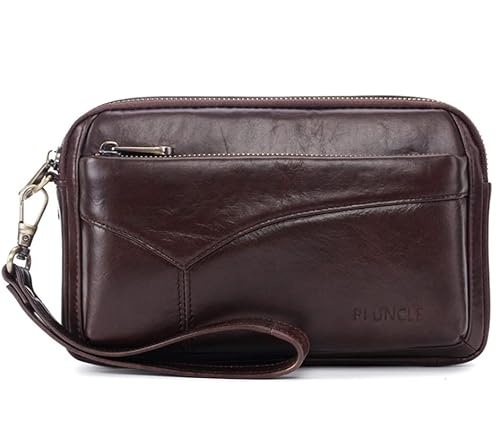 Herren-Clutch-Organizer, Leder, mit Kreditkartenfächern, D-Kaffee, With Card Slots von varbeder