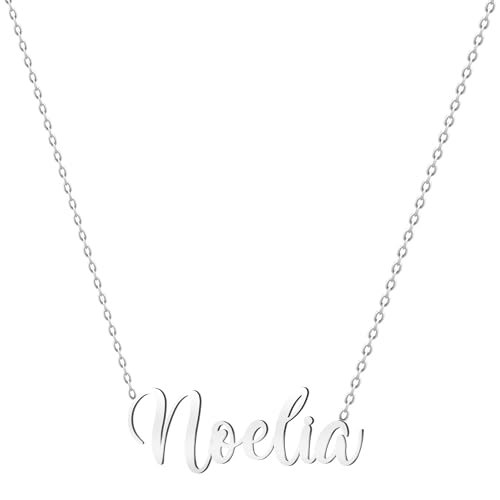 various Halskette Name Edelstahl Anhänger Personalisierte Name Silber für Halskette Frauen-personalisierte Geschenke für Frauen Mütter Mädchen Paare, Beste Freundin, Plateado, Edelstahl, Nicht von various