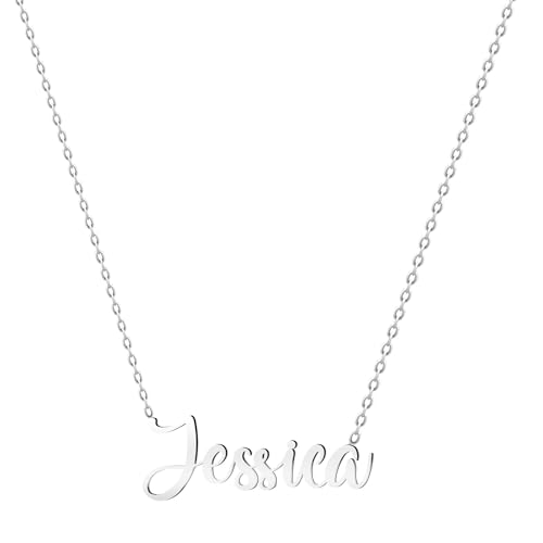 various Halskette Name Edelstahl Anhänger Personalisierte Name Silber für Halskette Frauen-personalisierte Geschenke für Frauen Mütter Mädchen Paare, Beste Freundin, Plateado, Edelstahl, Nicht von various