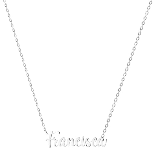 various Halskette Name Edelstahl Anhänger Personalisierte Name Silber für Halskette Frauen-personalisierte Geschenke für Frauen Mütter Mädchen Paare, Beste Freundin, Plateado, Edelstahl, Nicht von various