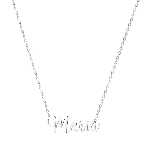 various Halskette Name Edelstahl Anhänger Personalisierte Name Silber für Halskette Frauen-personalisierte Geschenke für Frauen Mütter Mädchen Paare, Beste Freundin, Plateado, Edelstahl, Nicht von various