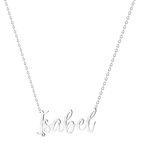 various Halskette Name Edelstahl Anhänger Personalisierte Name Silber für Halskette Frauen-personalisierte Geschenke für Frauen Mütter Mädchen Paare, Beste Freundin, Plateado, Edelstahl, Nicht von various