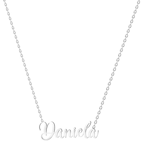 various Halskette Name Edelstahl Anhänger Personalisierte Name Silber für Halskette Frauen-personalisierte Geschenke für Frauen Mütter Mädchen Paare, Beste Freundin, Plateado, Edelstahl, Nicht von various