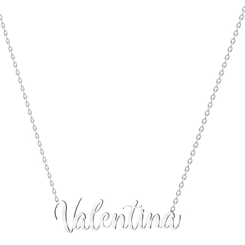 various Halskette Name Edelstahl Anhänger Personalisierte Name Silber für Halskette Frauen-personalisierte Geschenke für Frauen Mütter Mädchen Paare, Beste Freundin, Plateado, Edelstahl, Nicht von various