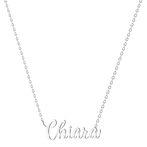 various Halskette Name Edelstahl Anhänger Personalisierte Name Silber für Halskette Frauen-personalisierte Geschenke für Frauen Mütter Mädchen Paare, Beste Freundin, Plateado, Edelstahl, Nicht von various