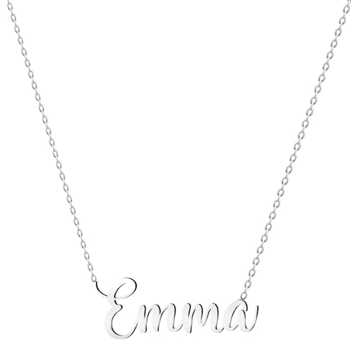 various Halskette Name Edelstahl Anhänger Personalisierte Name Silber für Halskette Frauen-personalisierte Geschenke für Frauen Mütter Mädchen Paare, Beste Freundin, Plateado, Edelstahl, Nicht von various