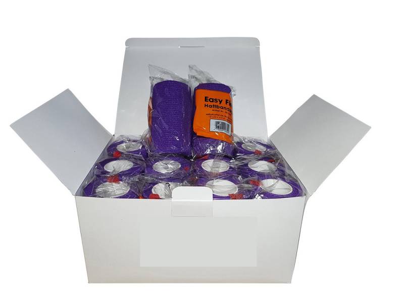 varivendo Bandage varivendo Notizblock + 12 x Easy Flex Haftbandage 10cm x 4,5m violett (Rollen, 12-tlg., Haftbandagen), Bandage Sportbandage Sportverband von varivendo