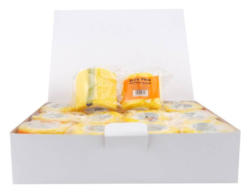 varivendo Bandage varivendo Notizblock + 12 x Easy Flex Haftbandage 5cm x 4,5m gelb (Rollen, 12-tlg., Haftbandagen), Bandage Sportbandage Sportverband von varivendo
