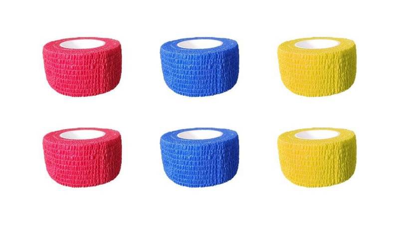 varivendo Bandage varivendo Notizblock + 6 Stück elastische Haftbandage 2,5 cm x 4 m (Stck, 6-tlg., Haftbandagen), Bandage Sportverband Haftbandagen Selbsthaftende Bandagen von varivendo