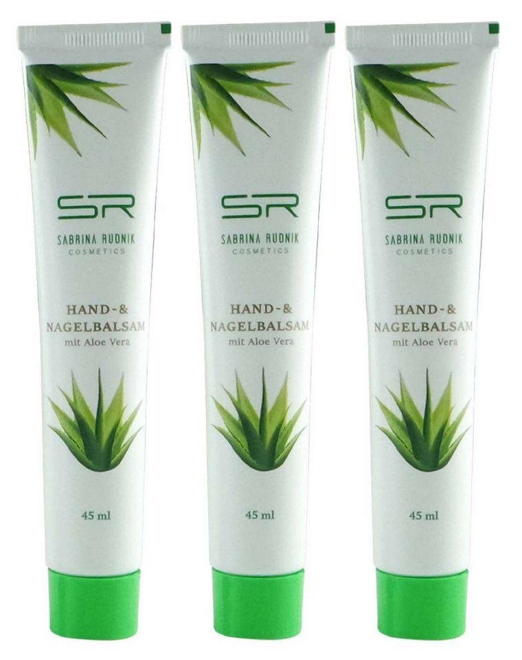 varivendo Handcreme 3 x Hand- und Nagelbalsam mit Aloe Vera 45 ml + Varivendo Notizblock Set, 3-tlg., Handbalsam Handcreme Nagelpflege Hautpflege von varivendo