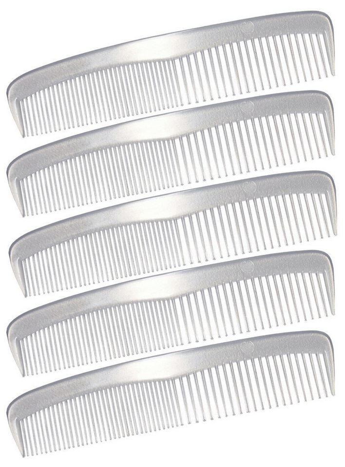 varivendo Haarkamm Kamm 12 cm, transparent 5 Stück, (Stück, 5 tlg., Kamm), Haarkamm Friseurkamm Bartkamm Taschenkamm von varivendo