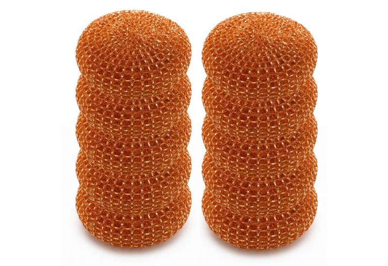 varivendo Reinigungsschwamm 10er Set Topfreiniger Verkupfert, Scheuerspirale Scheuerschwamm Topfkratzer Putzschwamm Kupferschwamm von varivendo