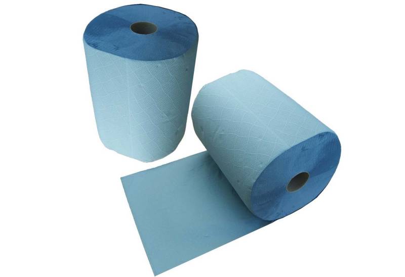 varivendo Reinigungsschwamm 2 x Putztuchrolle, 2 lagig, 33 x 36 cm, Papier-Rolle blau Putzpapier von varivendo