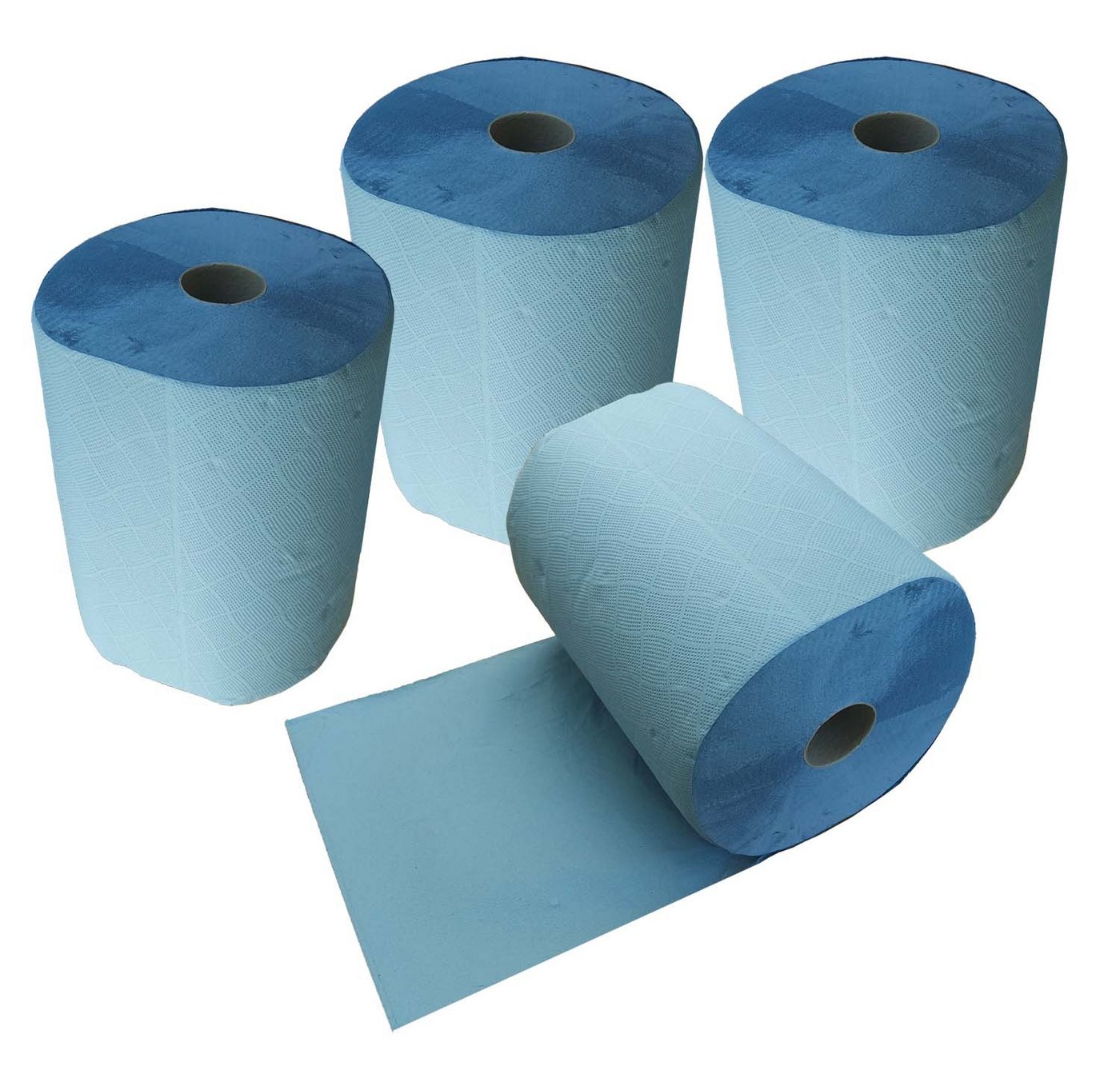 varivendo Reinigungsschwamm 4 x Putztuchrolle, 2 lagig, 33 x 36 cm, Reinigungstuch Putztuch Papier-Rolle blau Putzpapier insgesamt 1000 Bl von varivendo