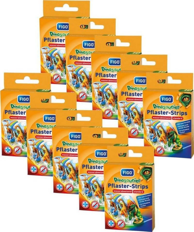 varivendo Wundpflaster varivendo Notizblock + 100 FIGO Kinderpflaster Dinosaurier (Set, 100 St., Kinderpflaster), Fingerpflaster Pflaster Wundverband Kinderwundverband von varivendo