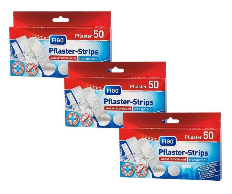 varivendo Wundpflaster varivendo Notizblock + 3x 50er Figo Pflaster transparent (Set, 150 St., Wundpflaster), Heftpflaster Wundverband Transparent Durchsichtig Pflaster von varivendo