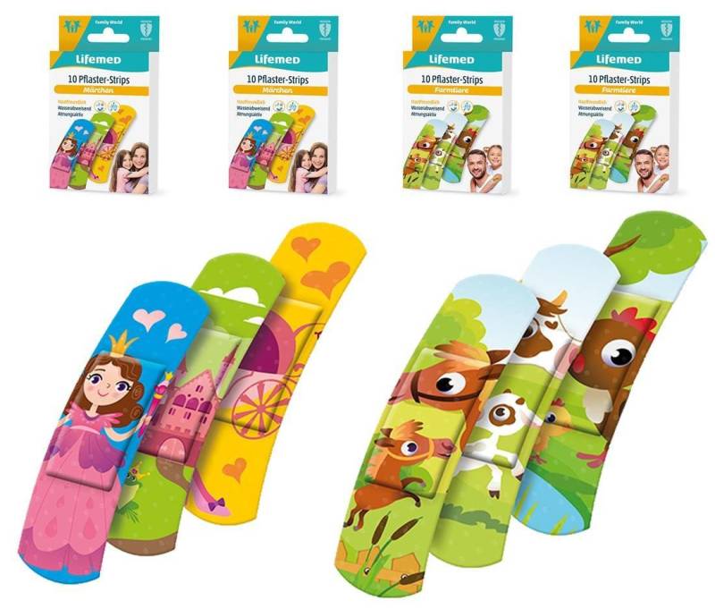varivendo Wundpflaster varivendo Notizblock + 40 Lifemed Kinderpflaster, verschiedene Motive (Stück, 40 St., Kinderpflaster), pflaster wundpflaster pflasterverband verband Fingerverband klinisch g von varivendo