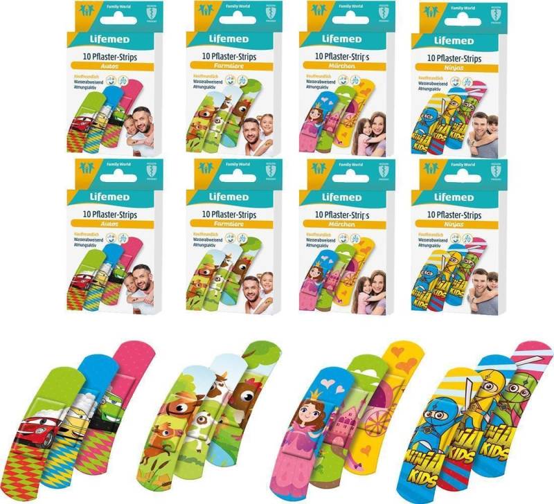 varivendo Wundpflaster varivendo Notizblock + 80 Stück Lifemed Kinderpflaster (Set, 80 St., Kinderpflaster), pflaster wundpflaster pflasterverband verband Fingerverband klinisch g von varivendo