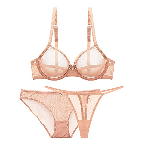 varsmiss Damen Sexy Dessous Set Durchsichtiger BH und Höschen und Mini Transparent Mesh G-String 3 Stück von varsmiss