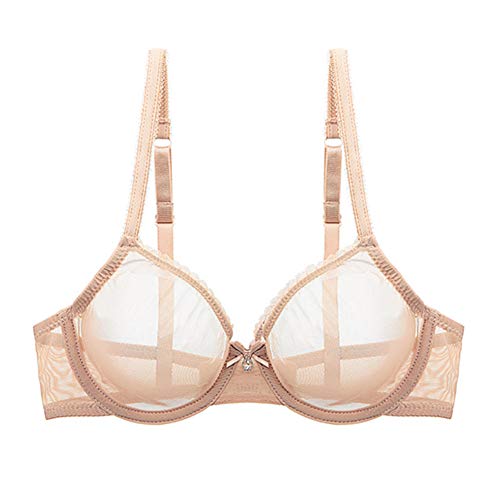 varsmiss Damen Unwattierter Bügel BH Transparent Sexy Mesh BH von varsmiss