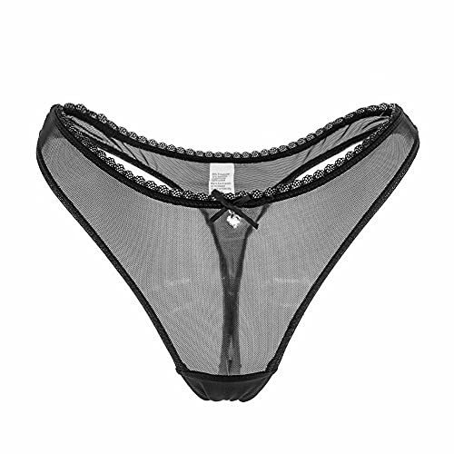 varsmiss Frauen Sexy Unterwäsche Durchsichtiger Netzstoff Tanga Grün Gelb Schwarz Weiß G-Strings (Schwarz,M) von varsmiss