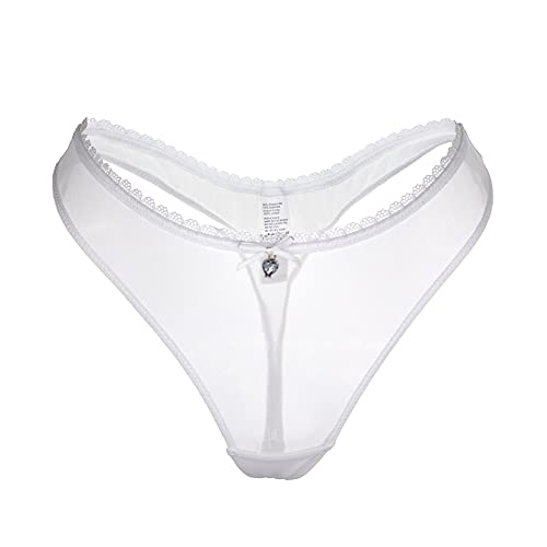 varsmiss Frauen Sexy Unterwäsche Durchsichtiger Netzstoff Tanga Grün Gelb Schwarz Weiß G-Strings (Weiß,M) von varsmiss