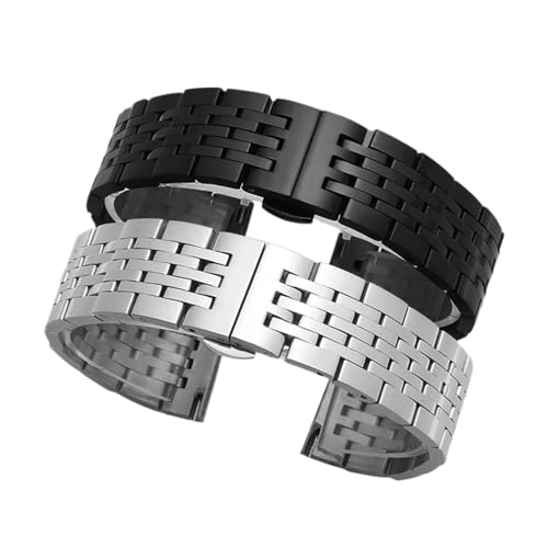 VAZZIC Uhrenarmband Edelstahl Armbandarmband Metall Armband 12mm 14mm 16mm 17mm 18mm 19mm 20mm 21mm 22mm 23mm 24mm Größe Breite (Color : Silver rose gold, Size : 18mm) von vazzic