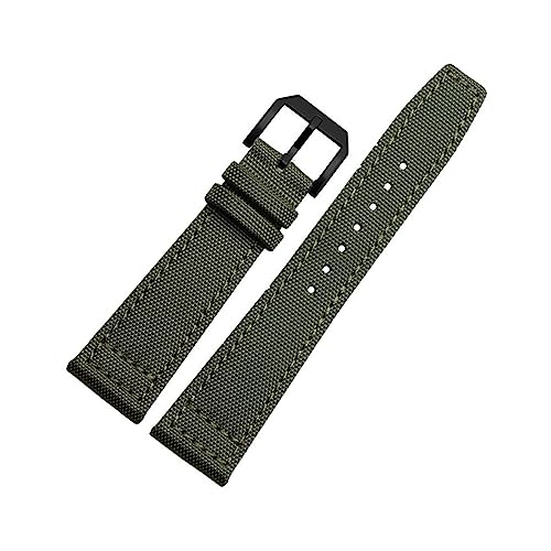 YingYou 20 Mm Uhrenarmbänder Kompatibel Mit IWC Pilot Portugieser Portofino Nylon Canvas Uhrenarmbänder Grün Blau Grau Schwarz Uhrenarmbänder Riemen Armbänder ( Color : Dark Green-Black , Size : 22mm von vazzic