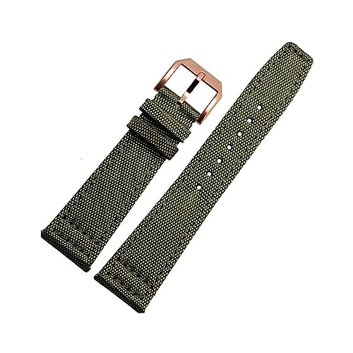 YingYou 20 Mm Uhrenarmbänder Kompatibel Mit IWC Pilot Portugieser Portofino Nylon Canvas Uhrenarmbänder Grün Blau Grau Schwarz Uhrenarmbänder Riemen Armbänder ( Color : Green-Rose Gold , Size : 21mm ) von vazzic