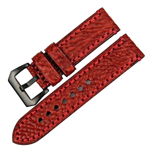 YingYou Neues Uhrenzubehör 20 22 24 26 Mm Italienisches Rindsleder-Uhrenarmband, Braunes Uhrenarmband, Kompatibel Mit Fossil-Uhrenarmband (Color : Dark Red B, Size : 24mm) von vazzic