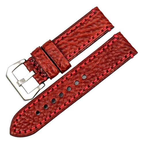 YingYou Neues Uhrenzubehör 20 22 24 26 Mm Italienisches Rindsleder-Uhrenarmband, Braunes Uhrenarmband, Kompatibel Mit Fossil-Uhrenarmband (Color : Dark Red S, Size : 22mm) von vazzic