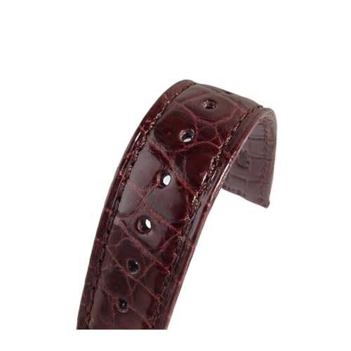 vazzic YingYou Doppelseitiges Krokodilleder-Armband 18 Mm 19 Mm 20 Mm 21 Mm 22 Mm 23 Mm 24 Mm Luxus-Alligator-Uhrenarmbänder (Color : Dark Brown Strap, Size : 13MM_WITHOUT BUCKLE) von vazzic