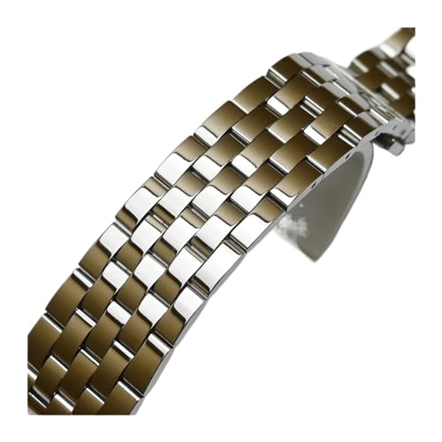 vazzic YingYou Edelstahl-Uhrenarmband, Metall-Uhrenarmband, Hochwertiges, Solides, Poliertes Armband, Gebogenes Ende, 24 Mm, 23 M, 22 Mm, 21 Mm, 20 Mm, 19 Mm, 18 Mm (Color : Silver Gold, Size : 20mm) von vazzic