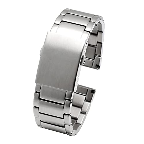 vazzic YingYou Edelstahl-Uhrenarmband Kompatibel Mit Diesel DZ4316 DZ7395 7305 4209 4215 Herren-Armbanduhr Aus Massivem Metall, 24 Mm, 26 Mm, 28 Mm, 30 Mm (Color : A Silver, Size : 30mm) von vazzic