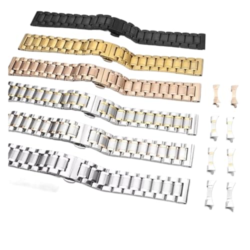 vazzic YingYou Gebogenes Ende Uhrenarmband Edelstahlarmband 12 Mm 13 Mm 14 Mm 15 Mm 16 Mm 17 Mm 18 Mm 19 Mm 20 Mm 21 Mm 22 Mm 23 Mm 24 Mm Armband (Color : Gold, Size : 13mm) von vazzic