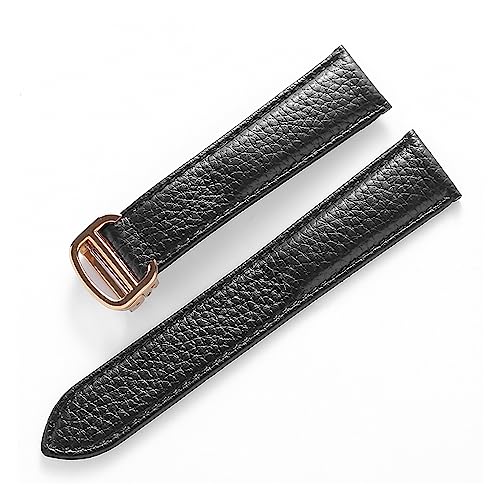 vazzic YingYou Herren- und Damen-Lederriemen, faltbare Schnalle, (Color : Black gold buckle, Size : 15mm) von vazzic