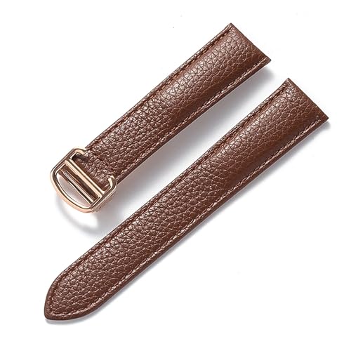 vazzic YingYou Herren- und Damen-Lederriemen, faltbare Schnalle, (Color : Brown rose buckle, Size : 19mm) von vazzic