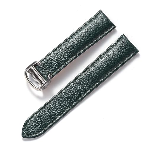 vazzic YingYou Herren- und Damen-Lederriemen, faltbare Schnalle, (Color : Dark green, Size : 21mm) von vazzic