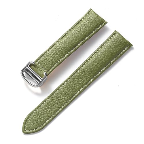 vazzic YingYou Herren- und Damen-Lederriemen, faltbare Schnalle, (Color : Olive green, Size : 14mm) von vazzic