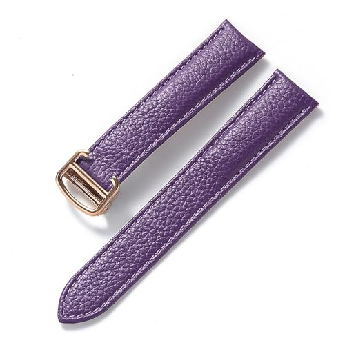 vazzic YingYou Herren- und Damen-Lederriemen, faltbare Schnalle, (Color : Purple rose buckle, Size : 20mm) von vazzic