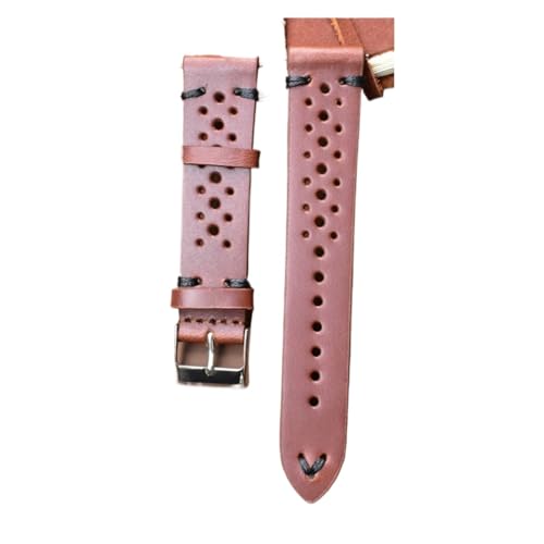 vazzic YingYou Lederarmband 18mm 19mm 20mm 22mm Uhrenarmband Armband Porös Uhrenarmbänder Herren Armbanduhren Band (Color : Red brown black, Size : 19mm) von vazzic